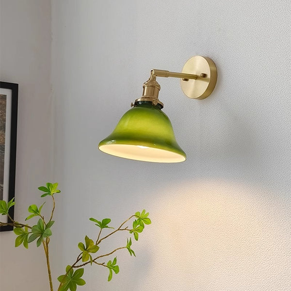 Nordic retro Japanese style long arm telescopic with switch bedroom bedside reading wall lamp