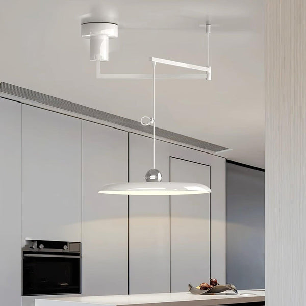 Nordic flying saucer swing arm chandelier