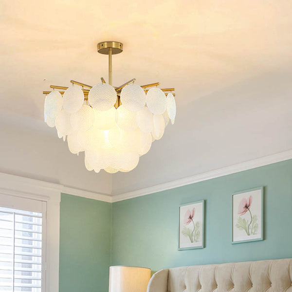 Lustre coquille crème français
