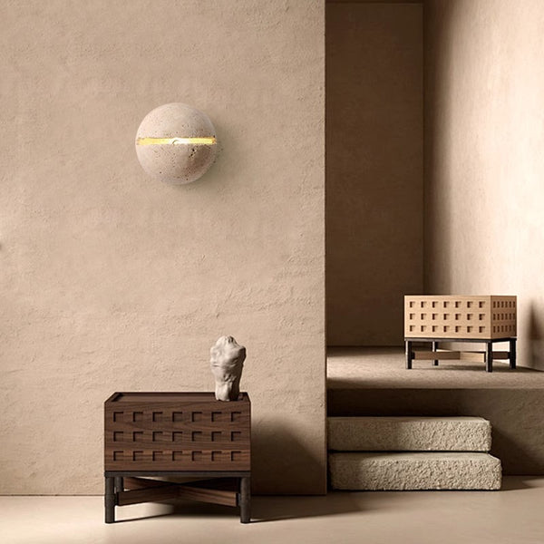 Vintage Yellow Travertine Aisle Wall Lamp