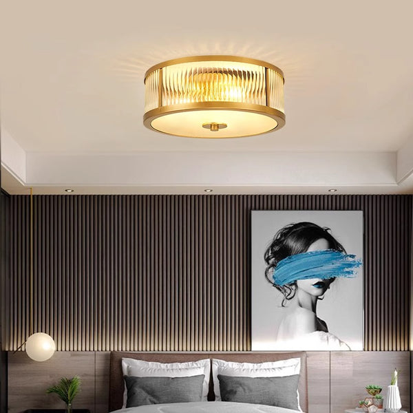 Copper bedroom ceiling lamp