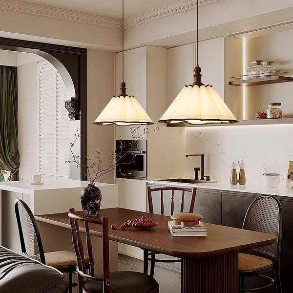 Lustre de restaurant en tissu rétro français