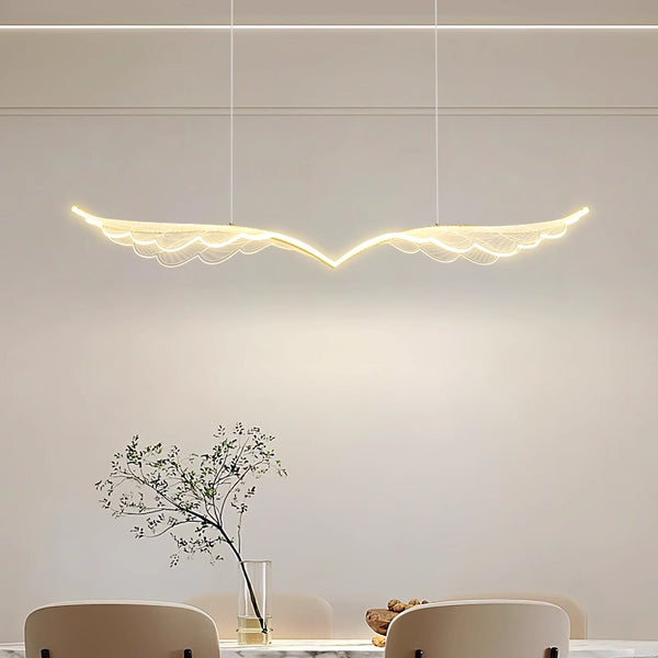 Nordic long strip creative wings led dining chandelier