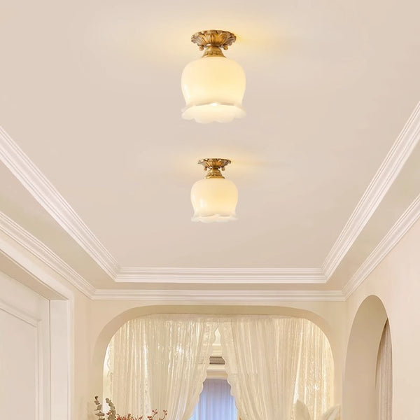 All copper lily of the valley flower aisle ceiling lamp