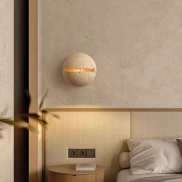 Vintage Yellow Travertine Aisle Wall Lamp