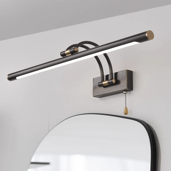 All-copper foldable LED mirror wall lamp