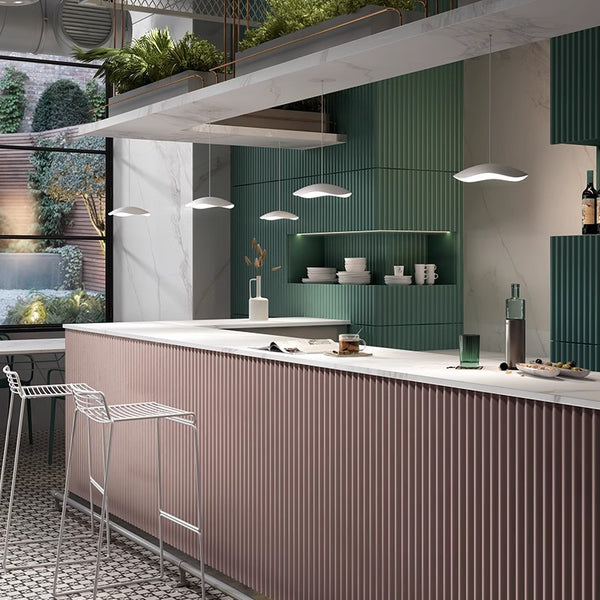 Lampe à suspension de salle à manger en forme de feuille de lotus de style Wabi-sabi