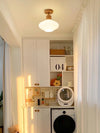Deckenlampe aus Massivholz im cremefarbenen Stil