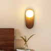 Vintage walnut grain bedside wall lamp