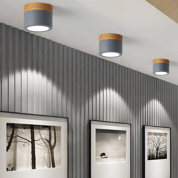Plafonnier d'allée à LED en bois massif nordique