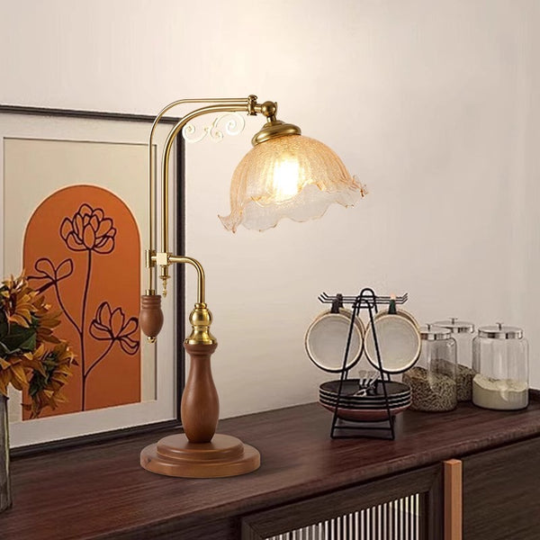 Medieval style bedroom bedside study flower table lamp