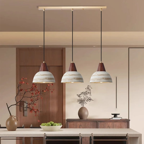 Japanese style solid wood ceramic chandelier