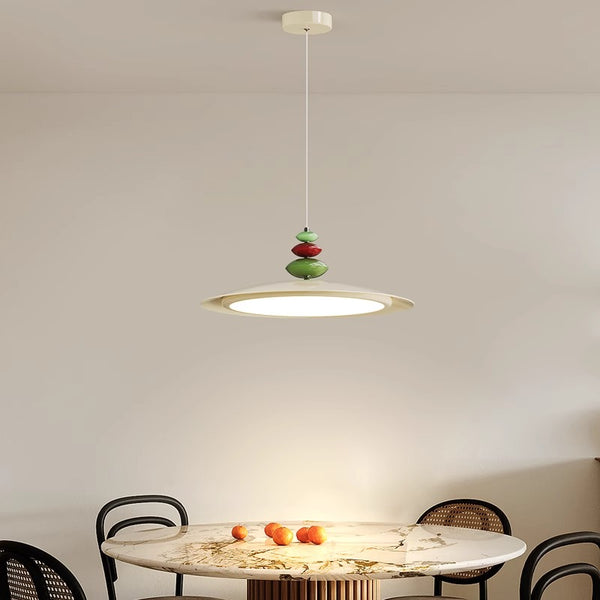 Lustre de salle à manger en forme de soucoupe volante de style crème