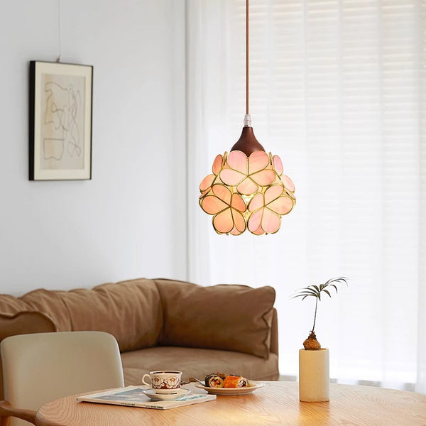 Wabi-sabi style bedroom bedside French glass restaurant small chandelier