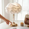 Lampe de chevet de chambre à coucher en plumes
