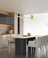 All-copper minimalist long strip restaurant chandelier