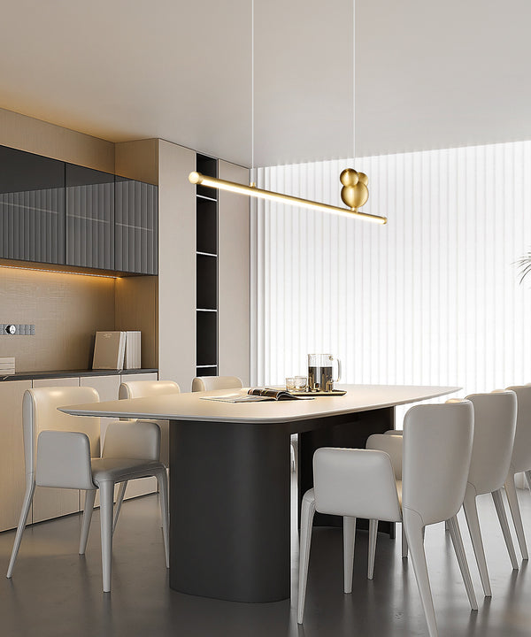 All-copper minimalist long strip restaurant chandelier