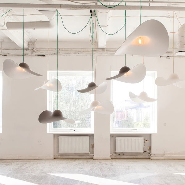 Creative straw hat chandelier