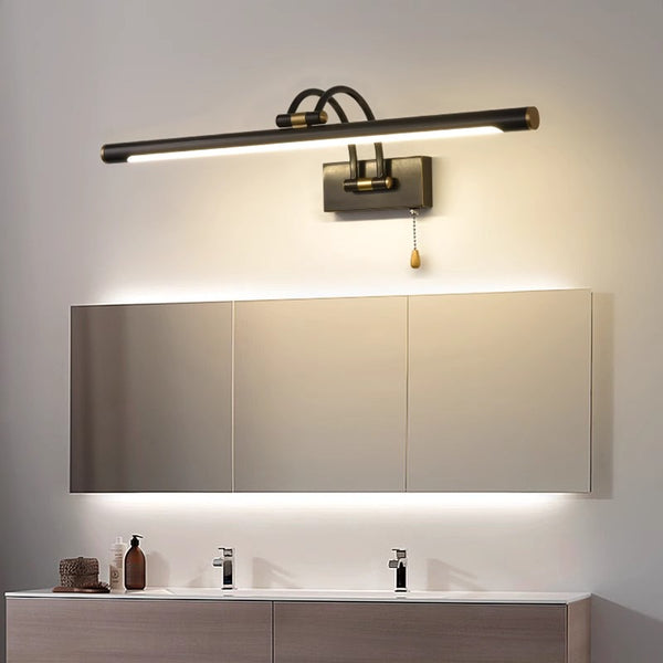 All-copper foldable LED mirror wall lamp