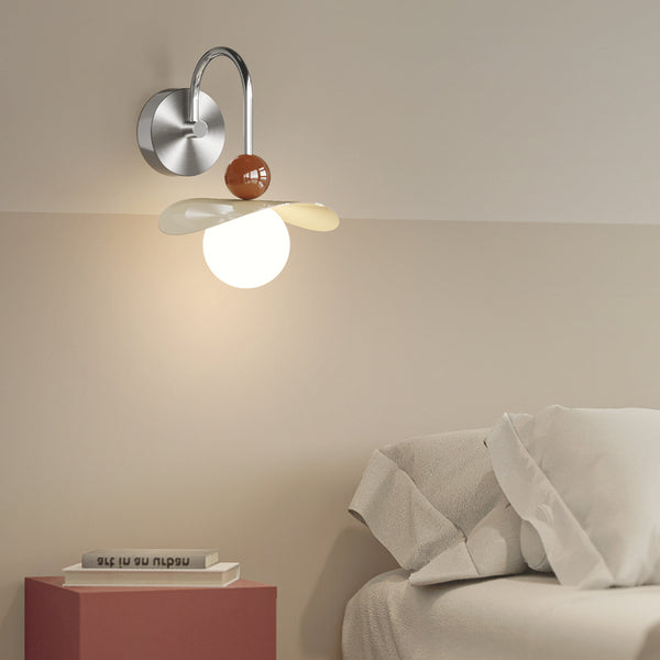 Cream style movable bedside wall lamp
