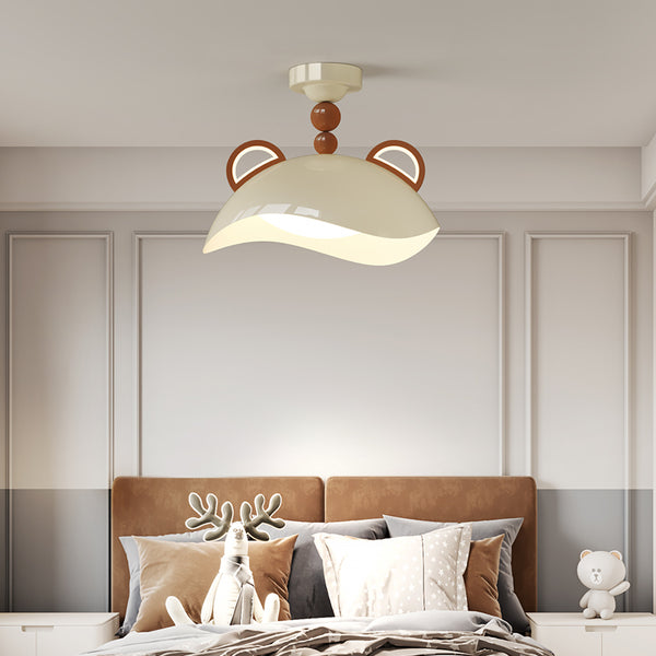 Creative Cream Style Red Panda Ceiling Lamp
