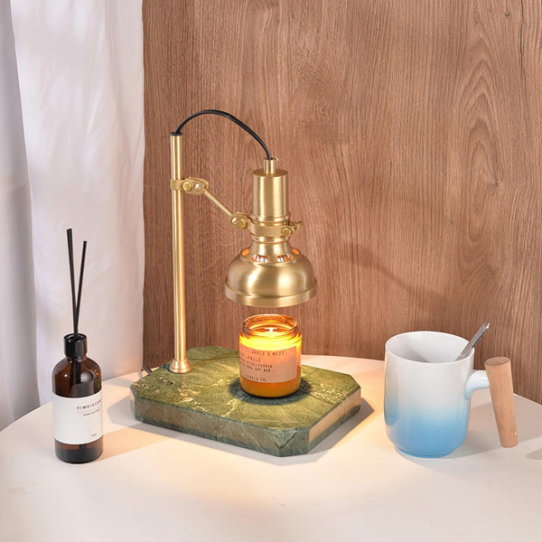 Brass Marble Melted Wax Table Lamp