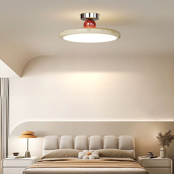 Simple cream style round LED ceiling lamp