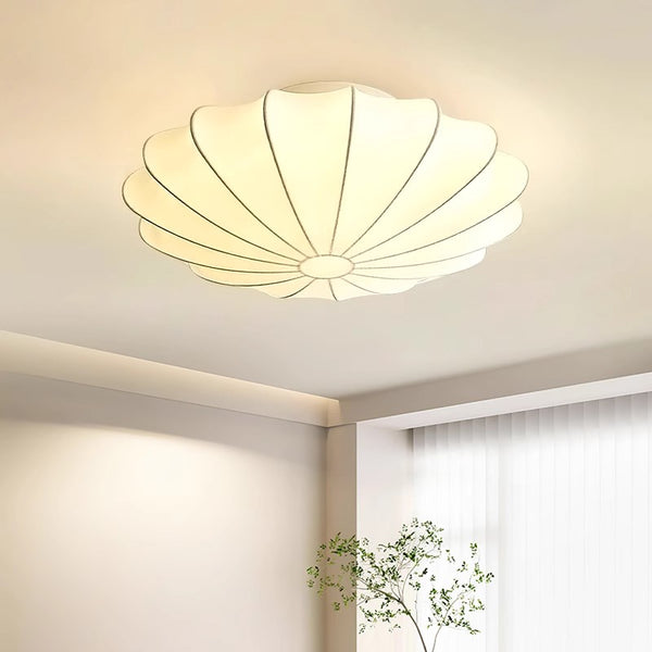 Cream silk bedroom ceiling lamp