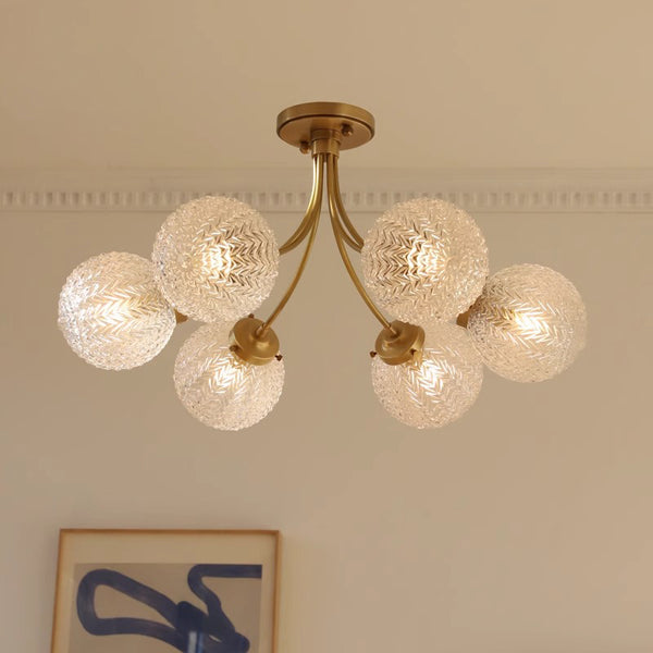 American all-copper glass bedroom chandelier