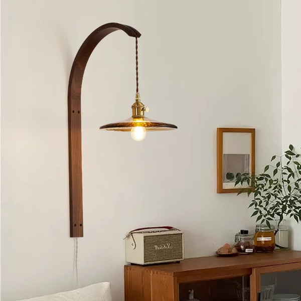Medieval wabi-sabi style brass retro Nordic study living room bedroom bedside bathroom restaurant corridor wall lamp
