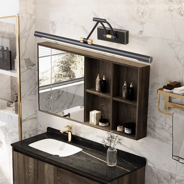 Retractable folding mirror wall lamp