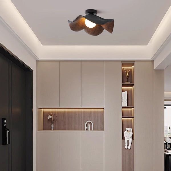 Creative retro lotus leaf bedroom corridor ceiling lamp