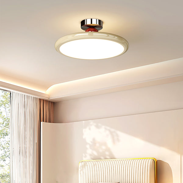 Simple cream style round LED ceiling lamp