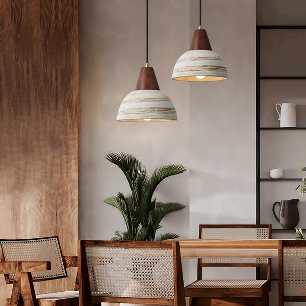 Japanese style solid wood ceramic chandelier