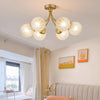 American all-copper glass bedroom chandelier