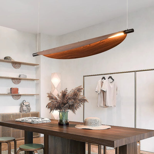 Lustre de salle à manger rétro créatif et personnalisé en forme de feuille