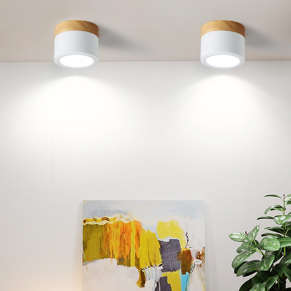 Plafonnier d'allée à LED en bois massif nordique