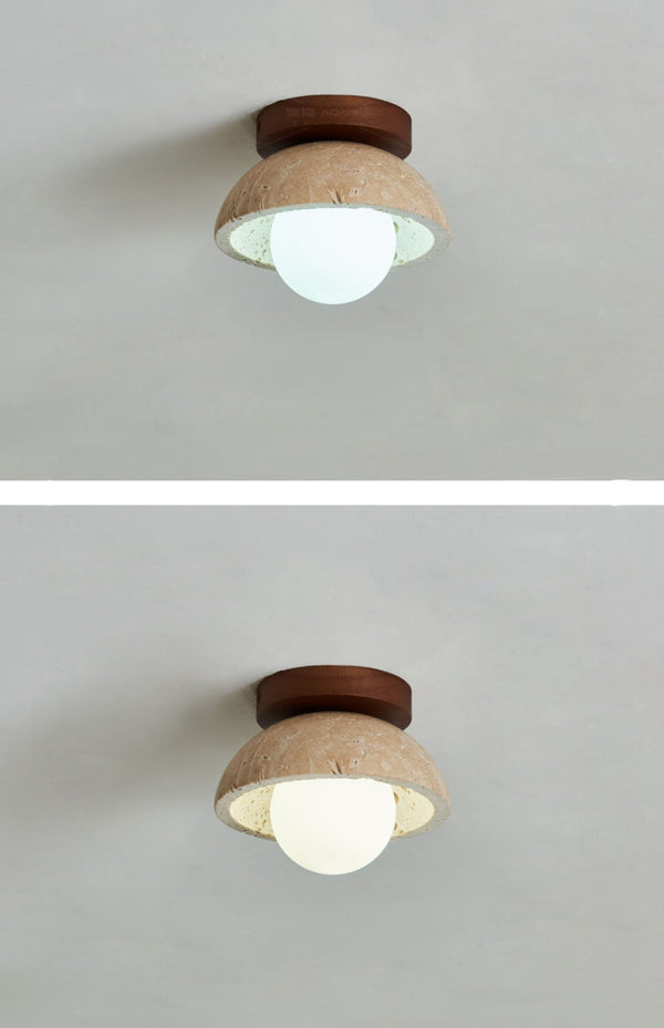 Plafonnier d'allée en travertin jaune