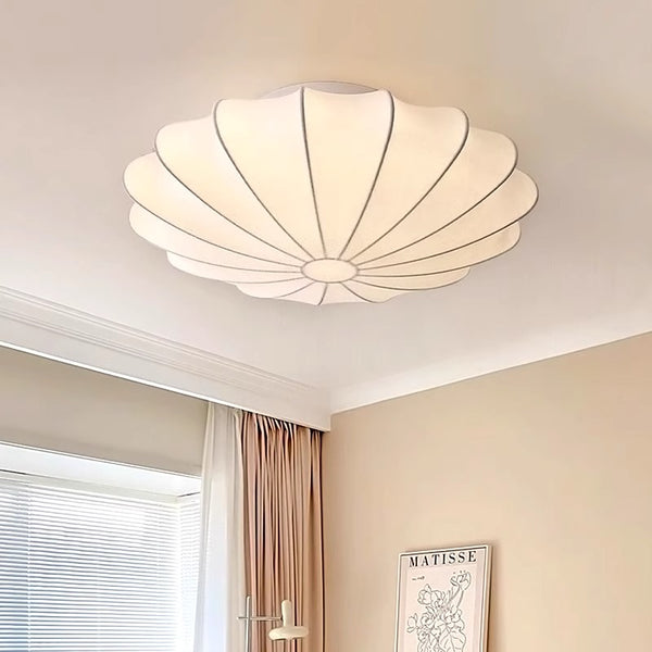 Cream silk bedroom ceiling lamp