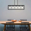 American retro rectangular iron glass restaurant chandelier