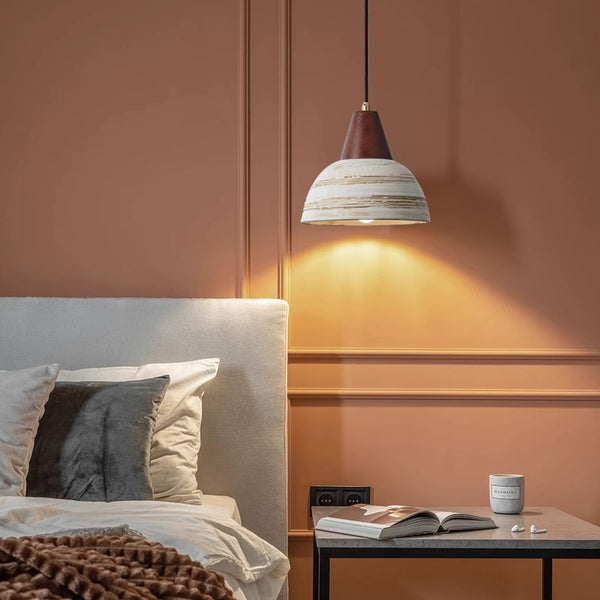 Japanese style solid wood ceramic chandelier