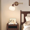Medieval style solid wood foldable swing arm wall lamp