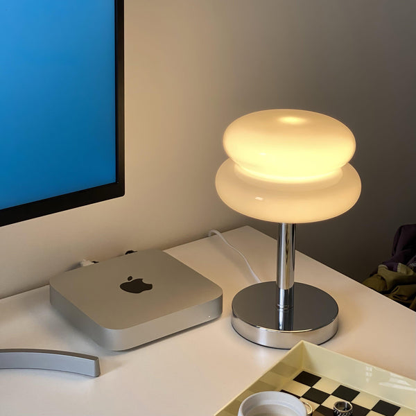 Medieval vintage glass table lamp