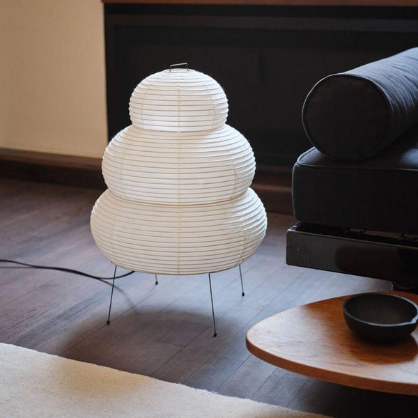 Japanese style wabi-sabi style rice paper floor lamp