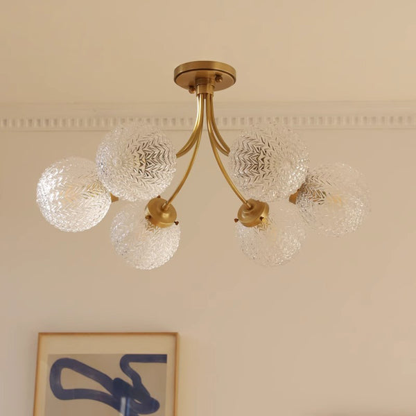 American all-copper glass bedroom chandelier