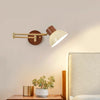 Medieval style solid wood foldable swing arm wall lamp