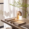 Lampe de table de chambre à coucher en bois massif