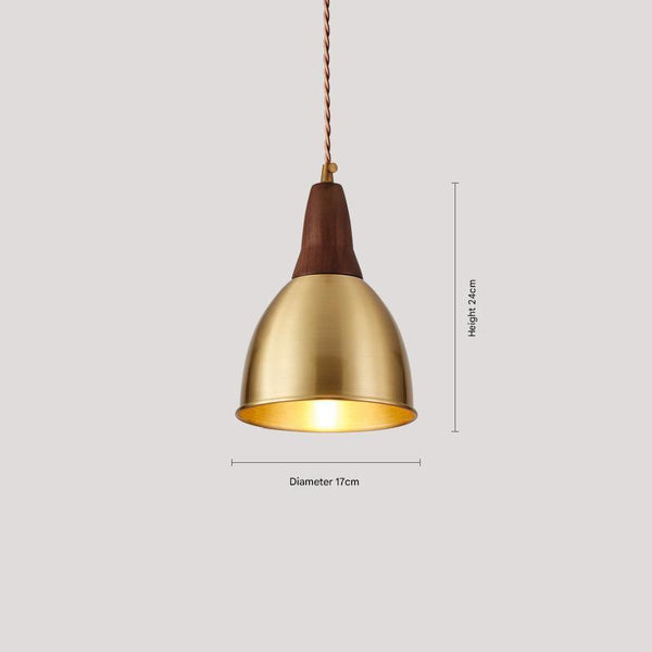 All copper walnut dining chandelier
