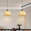 Lampe à suspension de salle à manger en tissu rétro japonais
