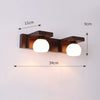 Solid wood bathroom wall light